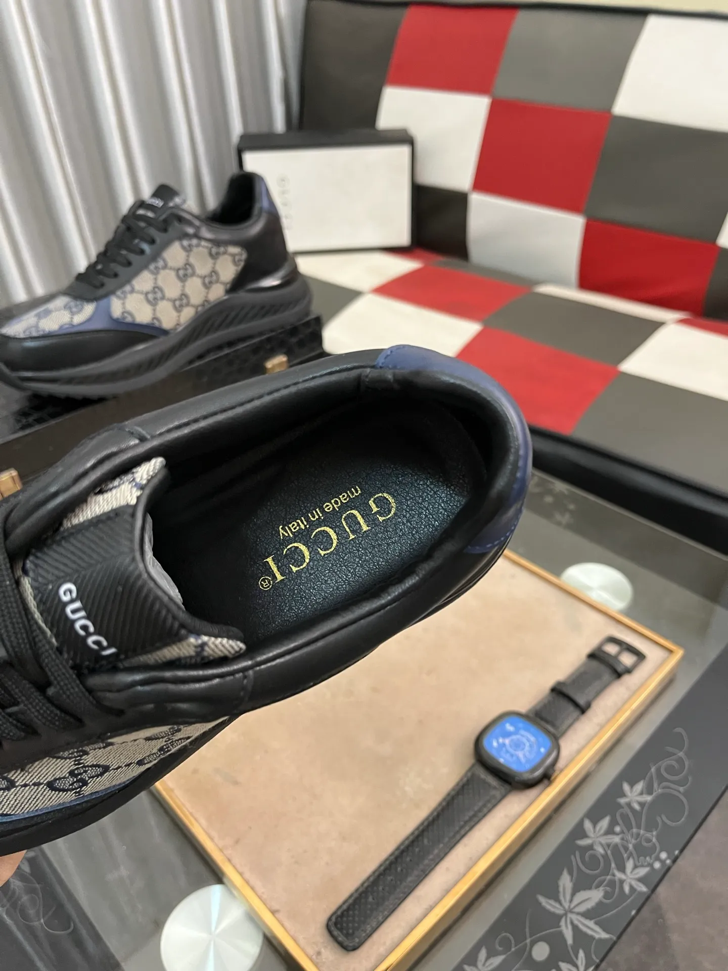 Men's shoes 💰458⌚️⌚️[GUCCI] The latest trendy men's casual shoes, the fabric is made of embossed cowhide imported from Italy, comfortable sheepskin lining + feet, the original outsole is wear-resistant and non-slip, high-level version, size: 38-444️⃣Colors available